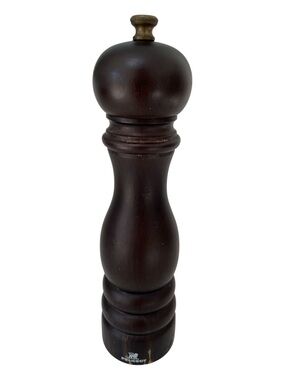 Peugeot France Chocolate Brown Wood Pepper Mill Grinder 9”